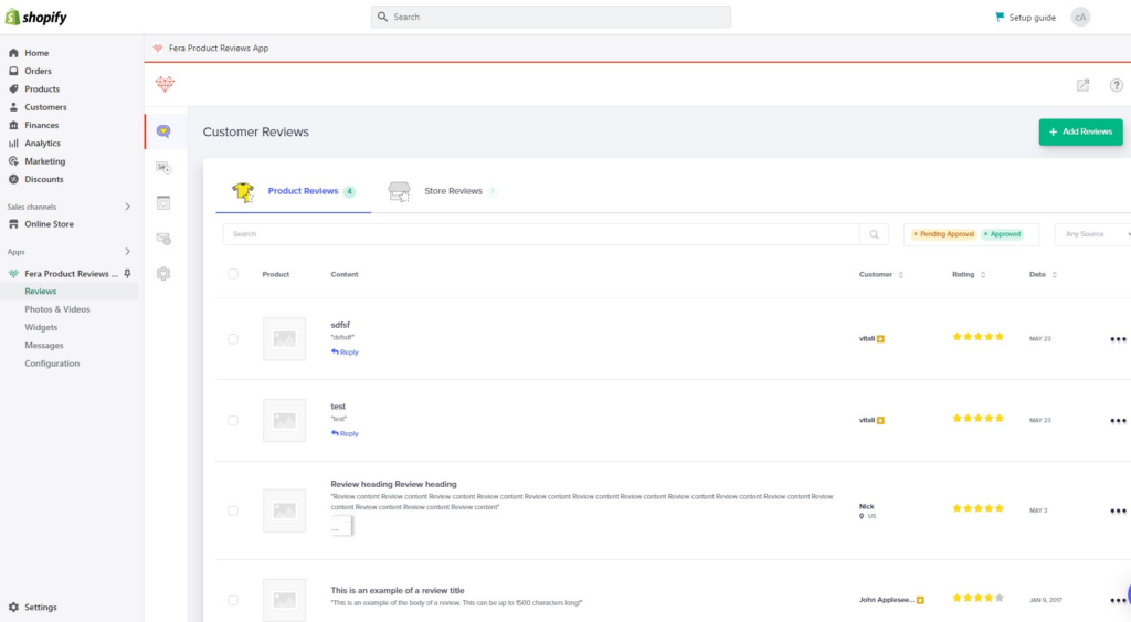 best shopify review app - fera